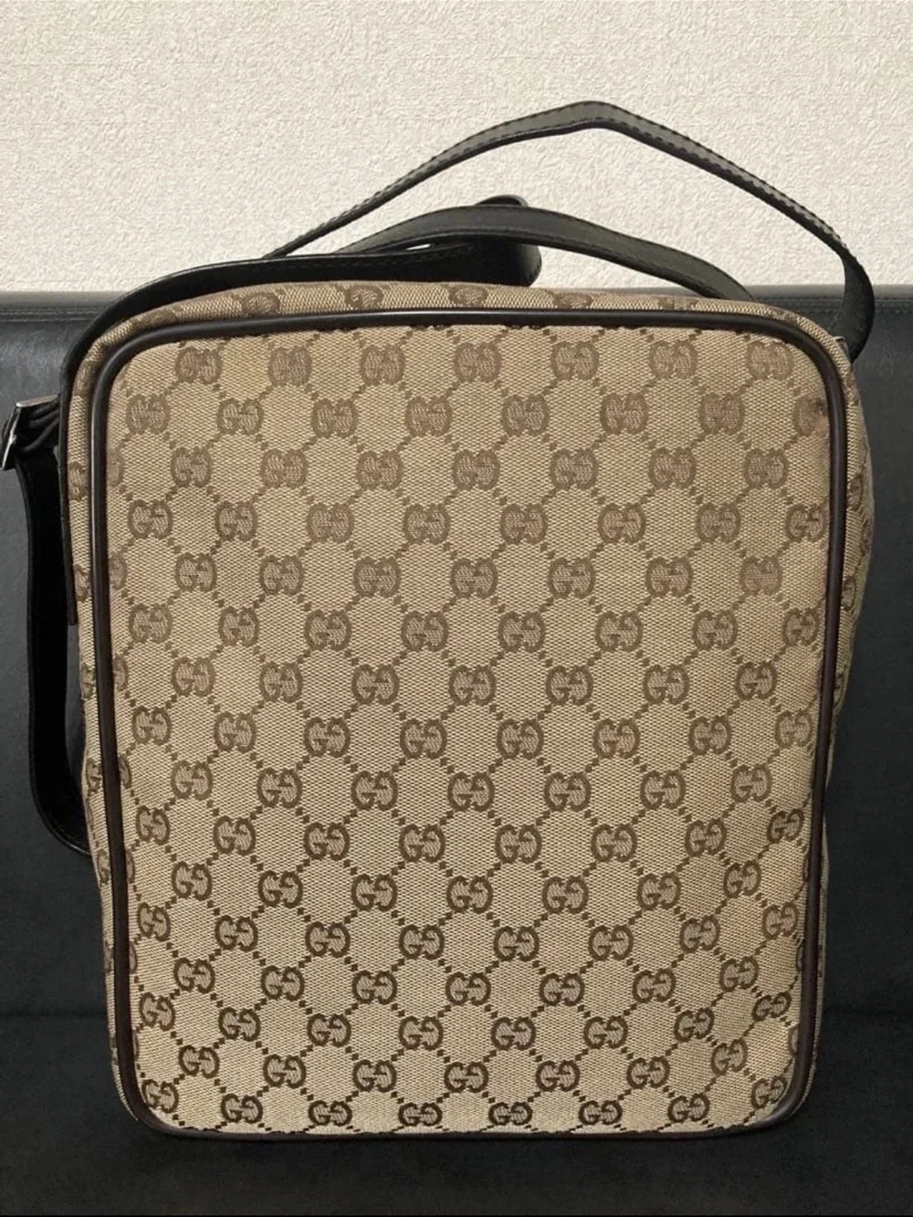 Gucci Beige GG Canvas Crossbody Bag